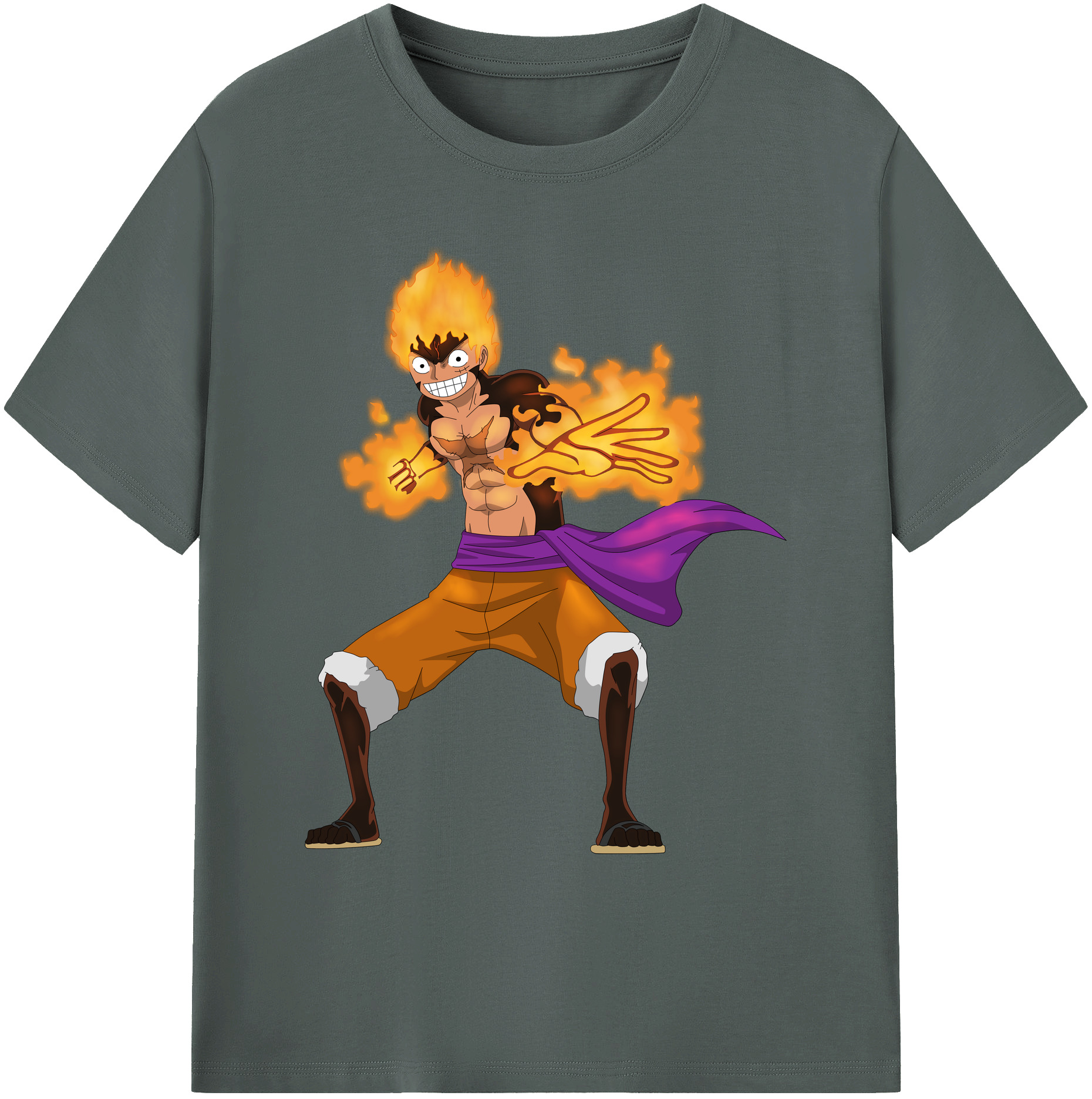 ワンピース モンキー・D・ルフィ ONE PIECE Monkey D. Luffy 綿100％ メンズ半袖Tシャツ｜肌触りやわらか＆通気性